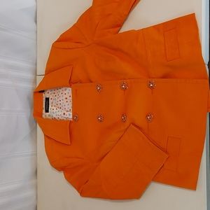 Ideology button down blazer jacket orange